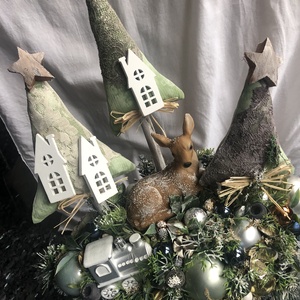 Karácsonyi asztaldísz ovális tálban - karácsony - karácsonyi lakásdekoráció - ünnepi asztaldekoráció - Meska.hu