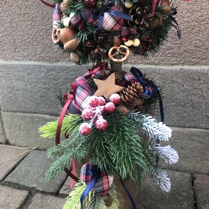 Karácsonyi lakásdekoráció textil szivecskékkel  - karácsony - karácsonyi lakásdekoráció - ünnepi asztaldekoráció - Meska.hu