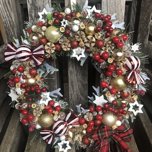 Karácsonyi ajtókopogtató kicsit retrosan - Meska.hu