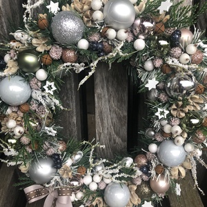 Karácsonyi ajtókopogtató kicsit pasztellben - karácsony - karácsonyi lakásdekoráció - karácsonyi ajtódíszek - Meska.hu