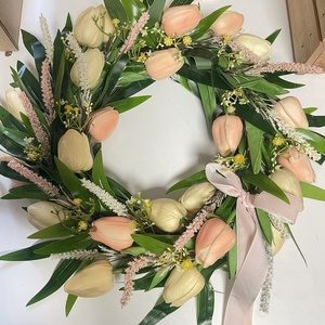 Ajtódísz tulipánokkal - otthon & életmód - dekoráció - ajtó- és ablak dekoráció - ajtódísz & kopogtató - Meska.hu