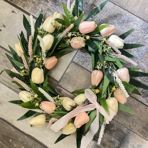 Ajtódísz tulipánokkal - otthon & életmód - dekoráció - ajtó- és ablak dekoráció - ajtódísz & kopogtató - Meska.hu