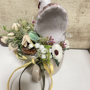 Asztaldísz tyúkanyó bögrében - otthon & életmód - dekoráció - asztal és polc dekoráció - asztaldísz - Meska.hu