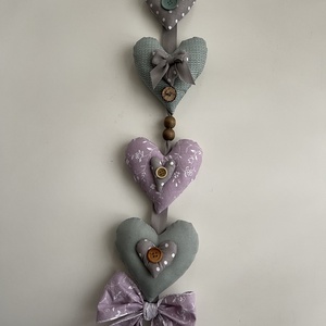 Lakásdekorációk textil szivecskékkel - otthon & életmód - dekoráció - ajtó- és ablak dekoráció - ajtódísz & kopogtató - Meska.hu