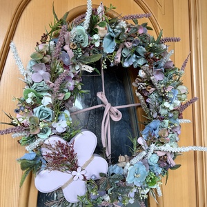 Ajtódísz fa virággal , Otthon & Életmód, Dekoráció, Ajtó- és ablak dekoráció, Ajtódísz & Kopogtató, Virágkötés, MESKA