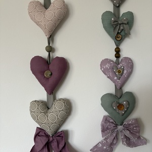 Lakásdekorációk textil szivecskékkel, Otthon & Életmód, Dekoráció, Ajtó- és ablak dekoráció, Ajtódísz & Kopogtató, Varrás, MESKA