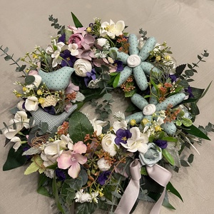 Ajtódísz tavasz-nyár textil margarétákkal - otthon & életmód - dekoráció - ajtó- és ablak dekoráció - ajtódísz & kopogtató - Meska.hu