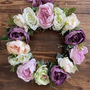 Ajtódísz/kopogtató nagy virágokkal, Otthon & Életmód, Dekoráció, Ajtó- és ablak dekoráció, Ajtódísz & Kopogtató, Virágkötés, MESKA