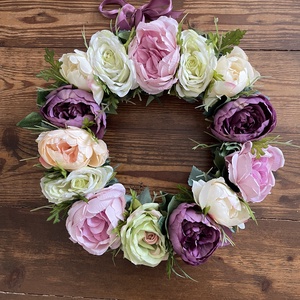 Ajtódísz/kopogtató nagy virágokkal - otthon & életmód - dekoráció - ajtó- és ablak dekoráció - ajtódísz & kopogtató - Meska.hu