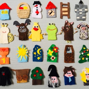 Adventi naptár ujjbábokkal - karácsony - adventi díszek - adventi naptár - Meska.hu