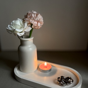 Ovális tálca, henger váza szett - Meska.hu