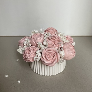 Örök virágoskert bordázott tégelyben, Otthon & Életmód, Dekoráció, Asztal és polc dekoráció, Asztaldísz, Mindenmás, MESKA