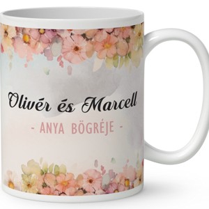 Kérd a neveddel - Anya és két fia mintás bögre - otthon & életmód - konyhafelszerelés, tálalás - tálalás - bögre & csésze - Meska.hu