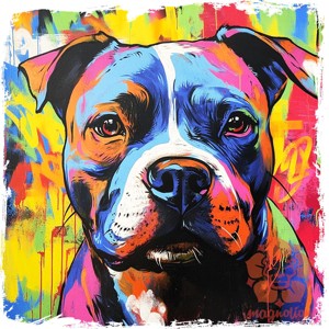 Pitbull portré v1 - ruha & divat - férfi ruha - férfi pulóver - Meska.hu