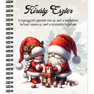 Személyre szabható - Ajándékozó karácsonyi manók mintás A5-ös füzet, Otthon & Életmód, Papír, írószer, Jegyzetfüzet & Napló, , MESKA