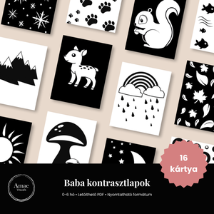 Kontrasztos babakártya csomag (PDF)  Amae Visuals, Művészet, Grafika & Illusztráció, Digitális, Fotó, grafika, rajz, illusztráció, MESKA