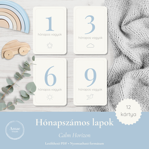 Hónapszámos lapok csomag  Calm Horizon   Letölthető PDF  Amae Visuals, Művészet, Grafika & Illusztráció, Digitális, , MESKA