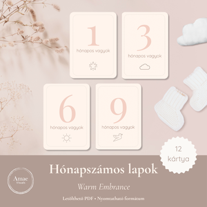 Hónapszámos lapok csomag  Warm Embrance  Letölthető PDF  Amae Visuals, Művészet, Grafika & Illusztráció, Digitális, , MESKA