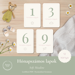 Hónapszámos lapok csomag  Soft Meadow  Letölthető PDF  Amae Visuals - művészet - grafika & illusztráció - digitális - Meska.hu