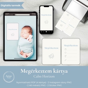 Digitális Megérkeztem kártya szett  Calm Horizon  Amae Visuals, Művészet, Grafika & Illusztráció, Digitális, Fotó, grafika, rajz, illusztráció, MESKA