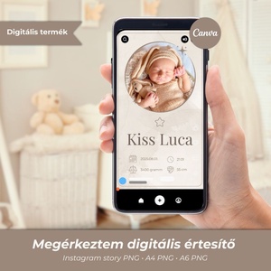 Digitális bababejelentő kártya - Quiet Gold - Amae Visuals, Művészet, Grafika & Illusztráció, Digitális, , MESKA