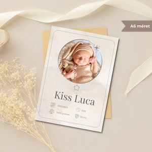 Digitális bababejelentő kártya - Quiet Gold - Amae Visuals - művészet - grafika & illusztráció - digitális - Meska.hu