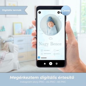 Digitális bababejelentő kártya - Calm Horizon - Amae Visuals, Művészet, Grafika & Illusztráció, Digitális, , MESKA