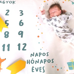 Magyar nyelvű mérföldkő takaró szett, egyedi tervezés!  - játék & sport - 3 éves kor alattiaknak - játszószőnyeg - Meska.hu