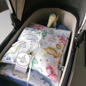 Dínós babakocsi takaró szett 2 részes - otthon & életmód - babaszoba, gyerekszoba - Meska.hu