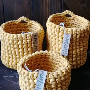 Horgolt tárolók pólófonálból 4 részes - Meska.hu