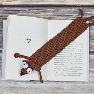 Horgolt könyvjelző KUTYA - könyv & zene - könyvjelző - Meska.hu