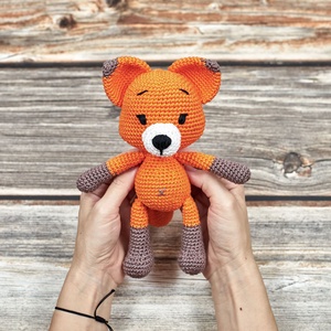 Horgolt RÓKA, amigurumi, játékfigura, Raindrop, választható színösszeállításban - játék & sport - plüssállat & játékfigura - róka - Meska.hu