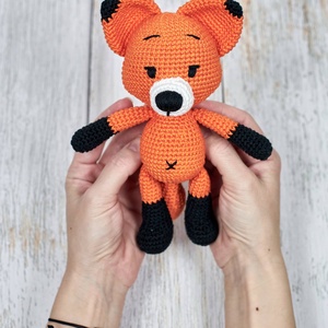 Horgolt RÓKA, amigurumi, játékfigura, Raindrop, választható színösszeállításban - játék & sport - plüssállat & játékfigura - róka - Meska.hu