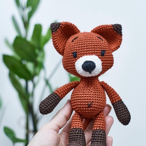 Horgolt RÓKA, amigurumi, játékfigura, Raindrop, választható színösszeállításban - játék & sport - plüssállat & játékfigura - róka - Meska.hu
