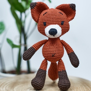 Horgolt RÓKA, amigurumi, játékfigura, Raindrop, választható színösszeállításban - játék & sport - plüssállat & játékfigura - róka - Meska.hu