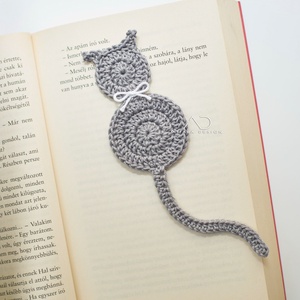 Horgolt cicás könyvjelző  - könyv & zene - könyvjelző - Meska.hu