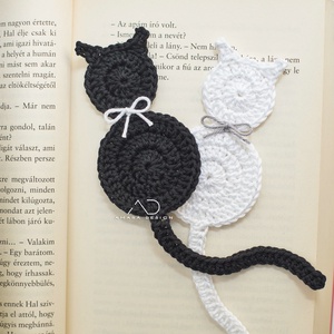 Horgolt cicás könyvjelző  - könyv & zene - könyvjelző - Meska.hu