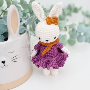 ZsebAmara - horgolt MINI balerina nyuszi, marokállatka - játék & sport - plüssállat & játékfigura - nyuszi - Meska.hu