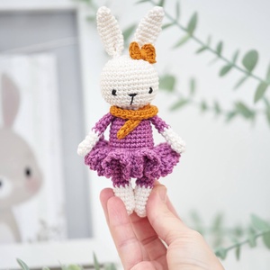 ZsebAmara - horgolt MINI balerina nyuszi, marokállatka - játék & sport - plüssállat & játékfigura - nyuszi - Meska.hu