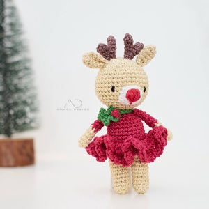 ZsebAmara - horgolt MINI balerina szarvas, marokállatka, Játék & Sport, Plüssállat & Játékfigura, Más figura, Horgolás, Hímzés, MESKA