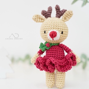 ZsebAmara - horgolt MINI balerina szarvas, marokállatka - játék & sport - plüssállat & játékfigura - más figura - Meska.hu