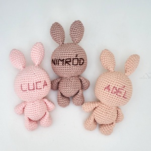 ZsebAmara - horgolt MINI nyuszi marokfigura 1 db - játék & sport - plüssállat & játékfigura - nyuszi - Meska.hu