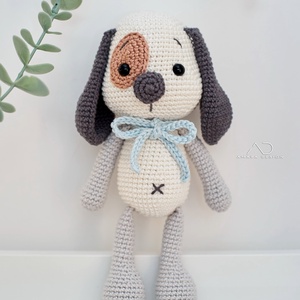 Horgolt foltos Henry kutyus, amigurumi kutya, Játék & Sport, Plüssállat & Játékfigura, Kutya, Horgolás, Hímzés, MESKA