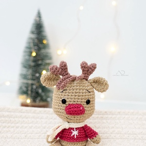 ZsebAmara - horgolt kis ülő rénszarvas, marokállatka - játék & sport - plüssállat & játékfigura - más figura - Meska.hu