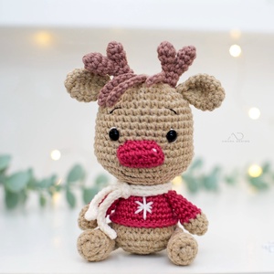 ZsebAmara - horgolt kis ülő rénszarvas, marokállatka - Meska.hu