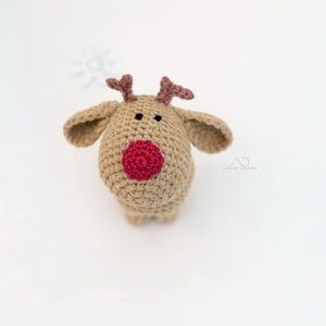 ZsebAmara - horgolt MINI Rudolf, rénszarvas, marokállatka - játék & sport - plüssállat & játékfigura - más figura - Meska.hu