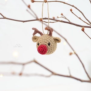 Horgolt rénszarvas karácsonyfadísz  1 db - karácsony - karácsonyi lakásdekoráció - karácsonyfadíszek - Meska.hu