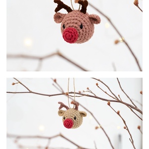 Horgolt rénszarvas karácsonyfadísz  1 db, Karácsony, Karácsonyi lakásdekoráció, Karácsonyfadíszek, Horgolás, Hímzés, MESKA