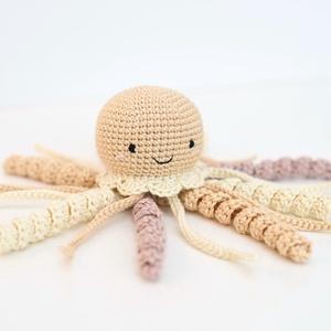 Horgolt KIS homok polip krém gallérral, Baba - mama, Babalátogató ajándékcsomag, Horgolás, Hímzés, MESKA
