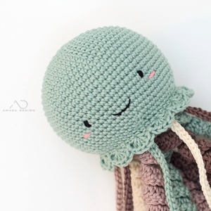 Horgolt NAGY rezeda polip , Baba - mama, Babalátogató ajándékcsomag, Horgolás, Hímzés, MESKA